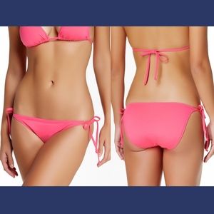 NWT BECCA Color Code Tie Basic Bikini Bottom Coral [SZ Large ]‎
